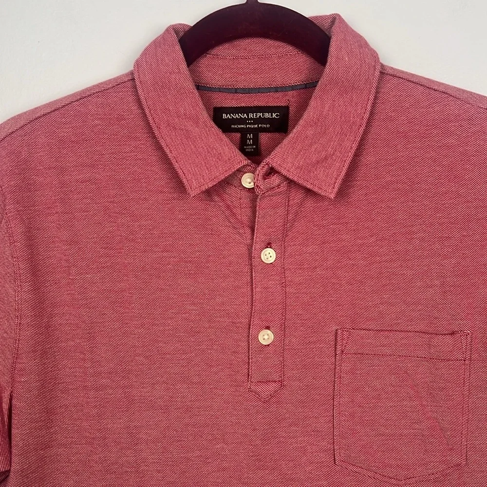 Banana Republic wicking pique polo medium cotton short sleeve men’s polo